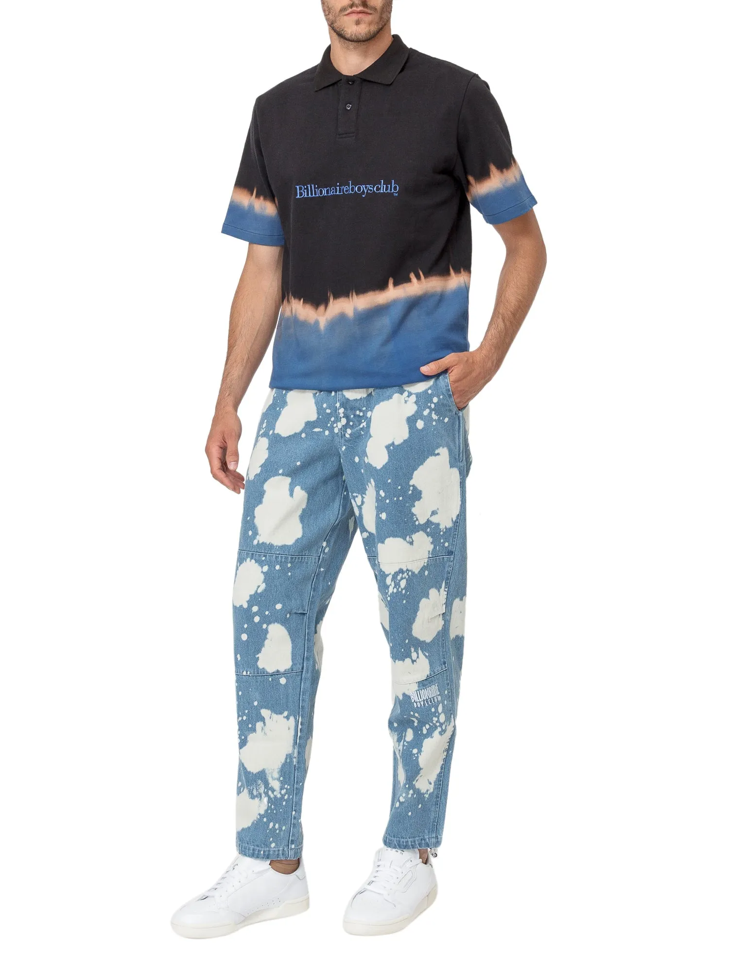 Billionaire Boys Club Bleached Effect Logo Embroidered Polo Shirt