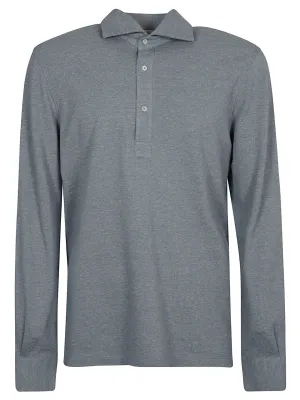 Brunello Cucinelli Buttoned Long-Sleeved Polo Shirt