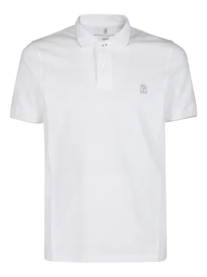 Brunello Cucinelli Logo Embroidered Polo Shirt