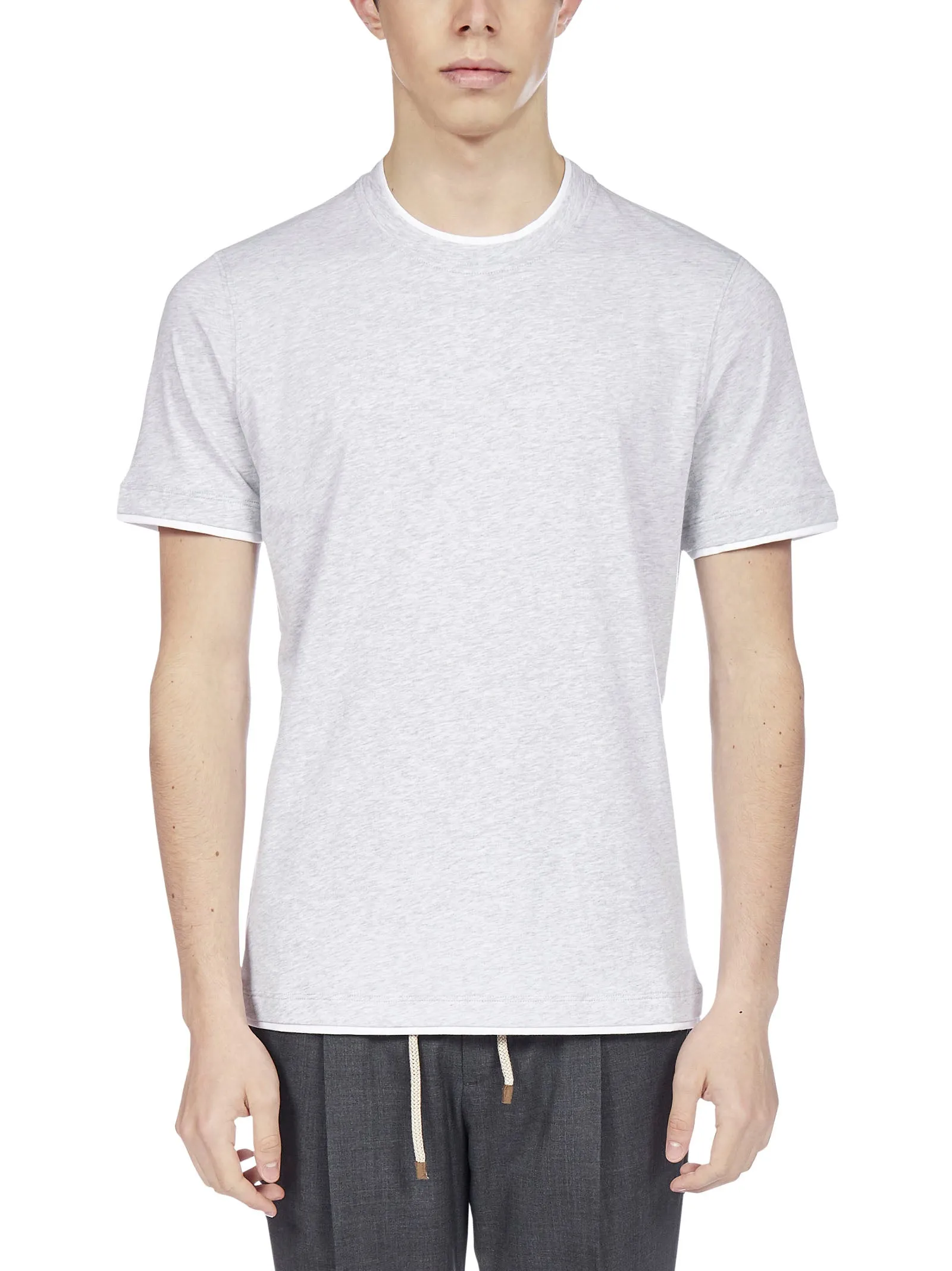 Brunello Cucinelli Logo Embroidered T-Shirt