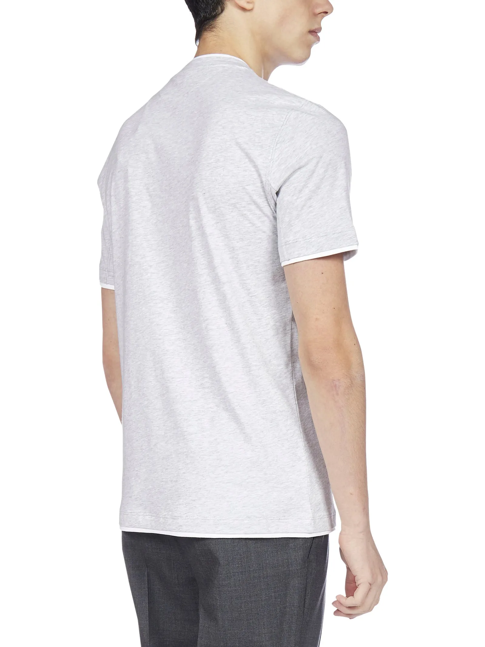 Brunello Cucinelli Logo Embroidered T-Shirt