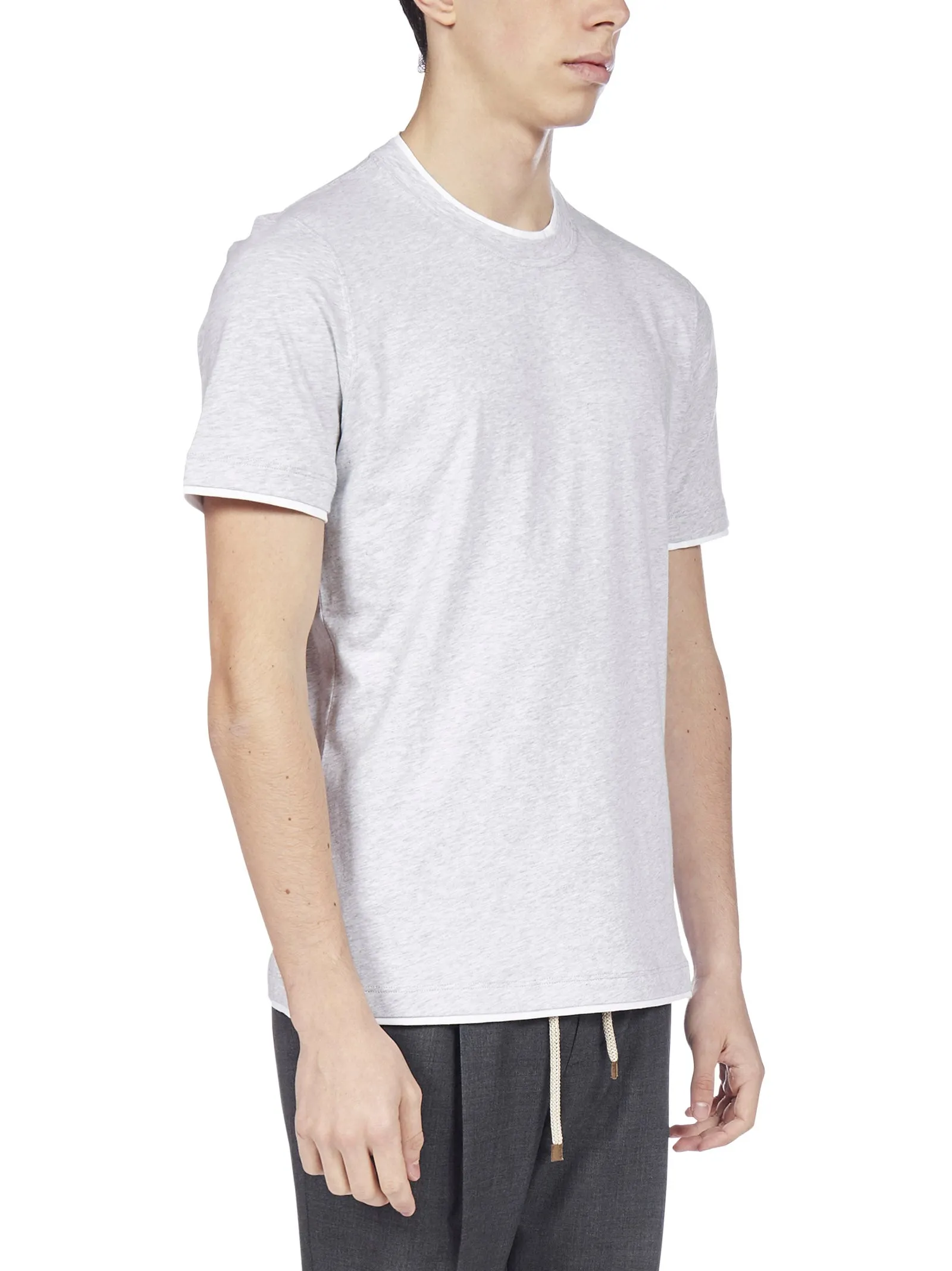 Brunello Cucinelli Logo Embroidered T-Shirt
