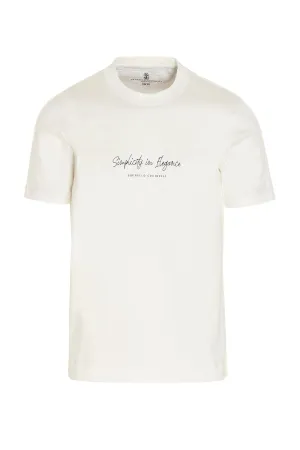 Brunello Cucinelli Logo Printed Crewneck T-Shirt