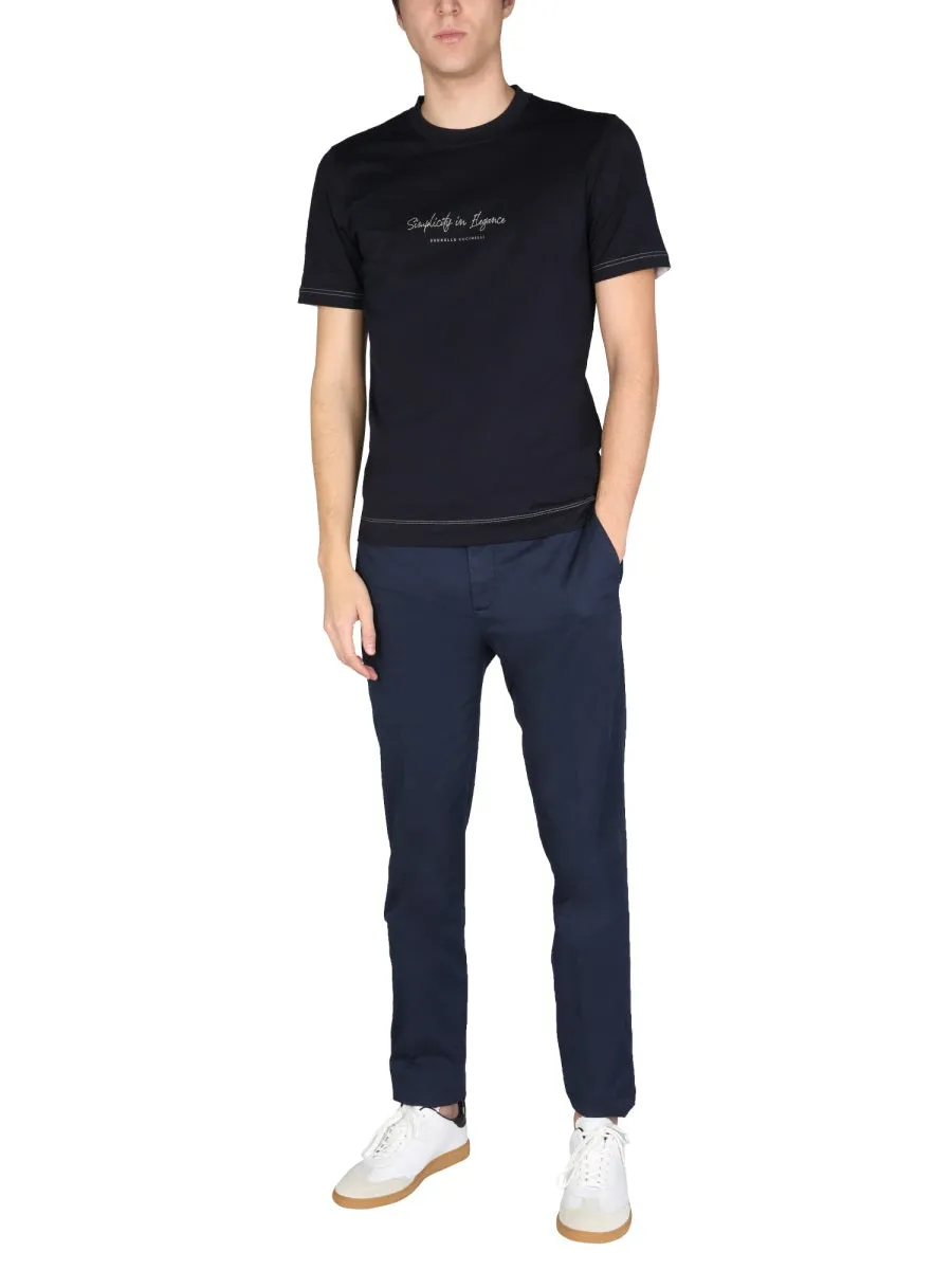 Brunello Cucinelli Logo Printed Crewneck T-Shirt