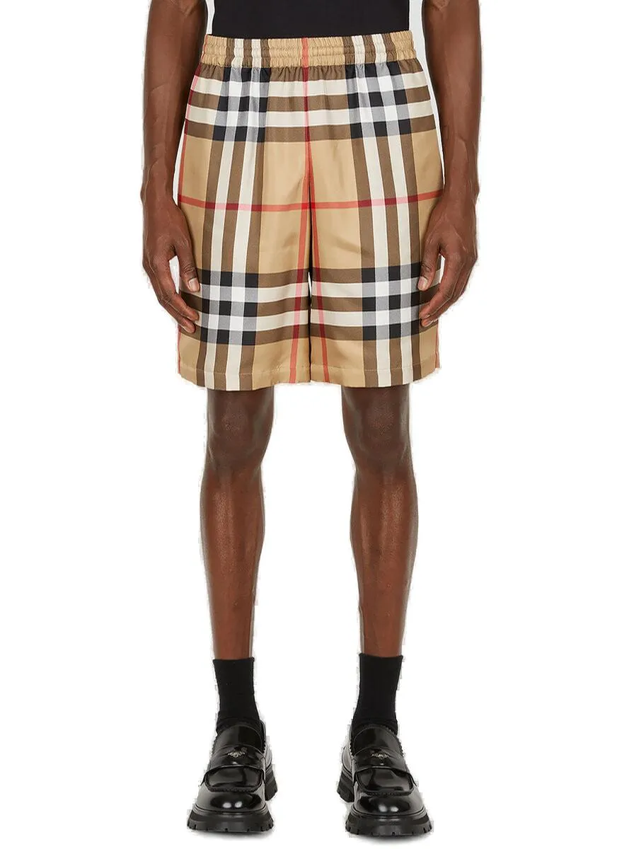 Burberry Check Elasticated Waist Shorts