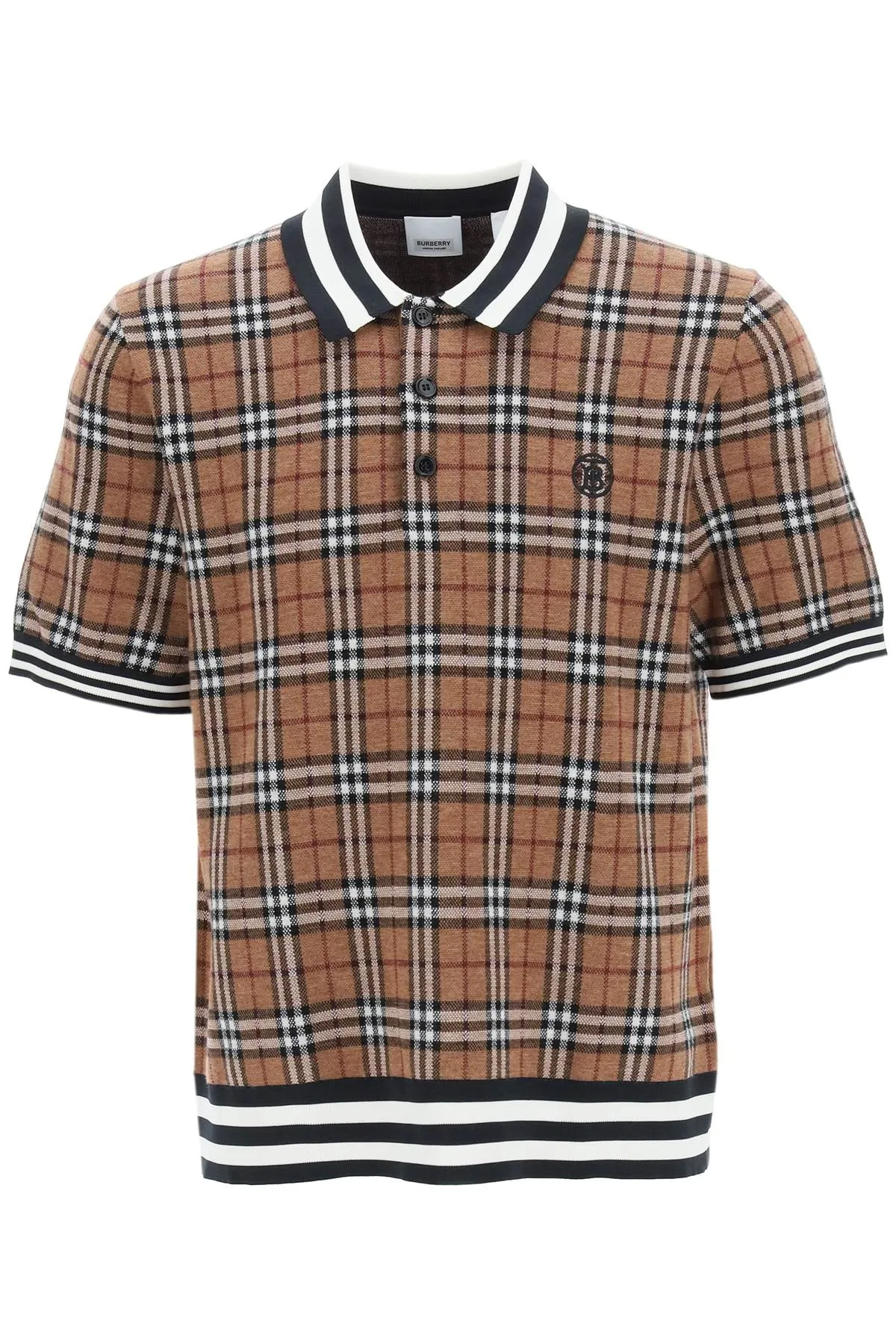 Burberry Monogram Motif Check Jacquard Polo Shirt