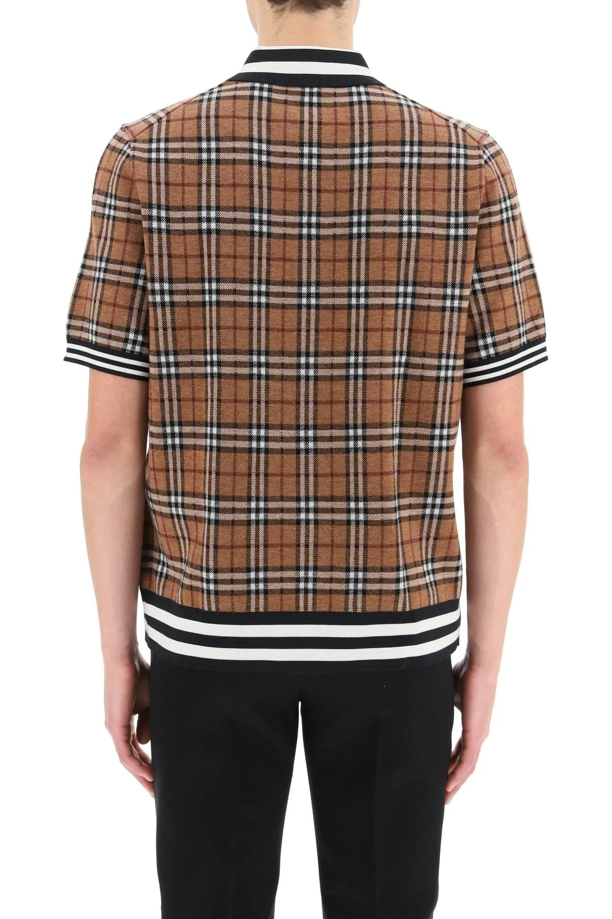 Burberry Monogram Motif Check Jacquard Polo Shirt