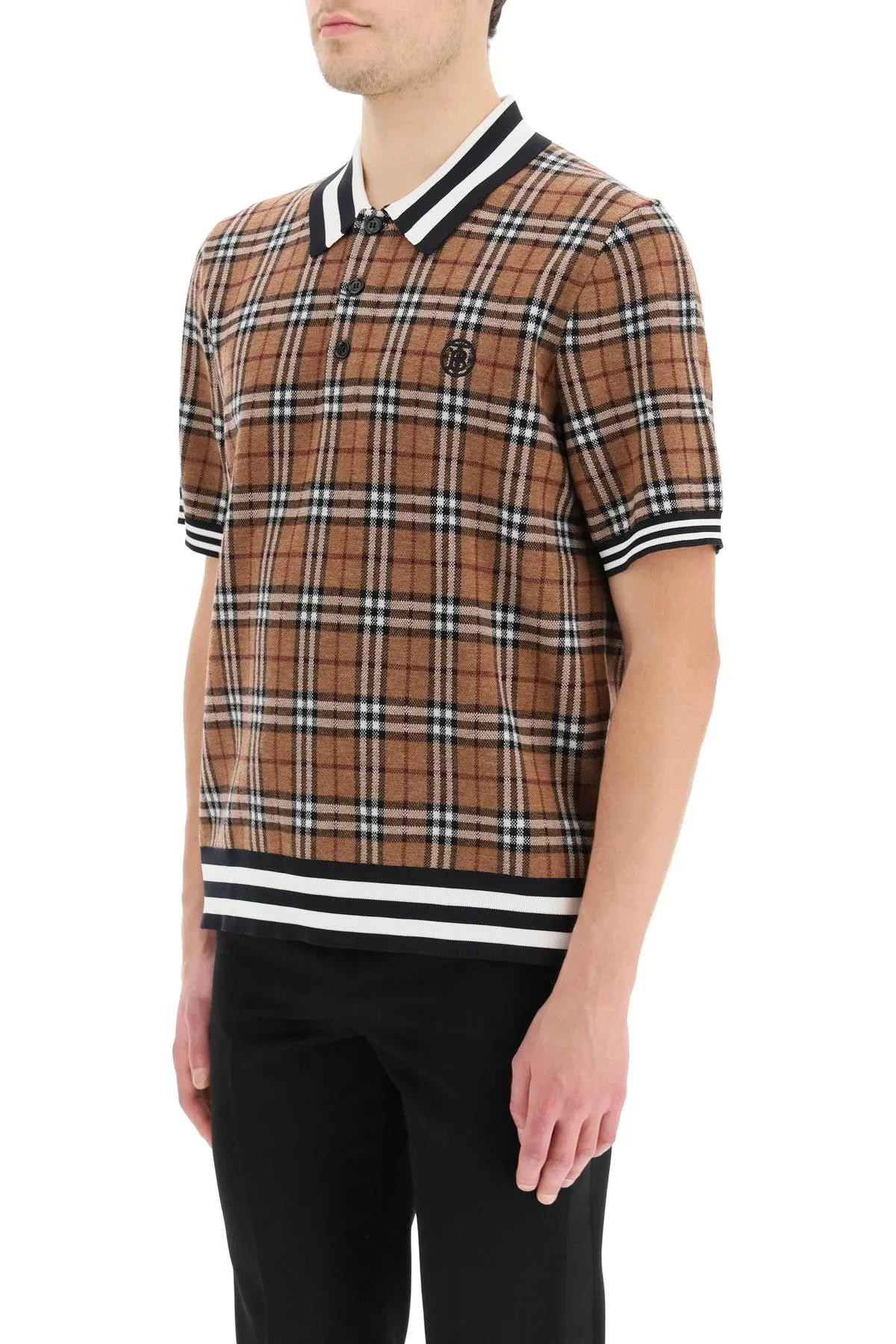 Burberry Monogram Motif Check Jacquard Polo Shirt