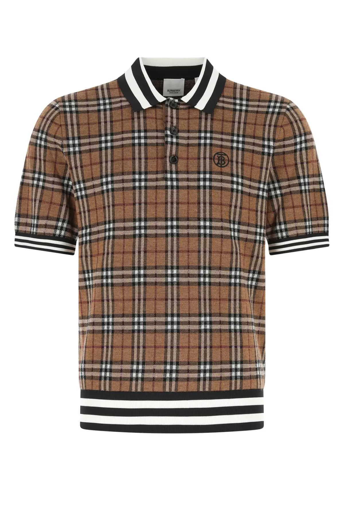 Burberry Monogram Motif Check Jacquard Polo Shirt