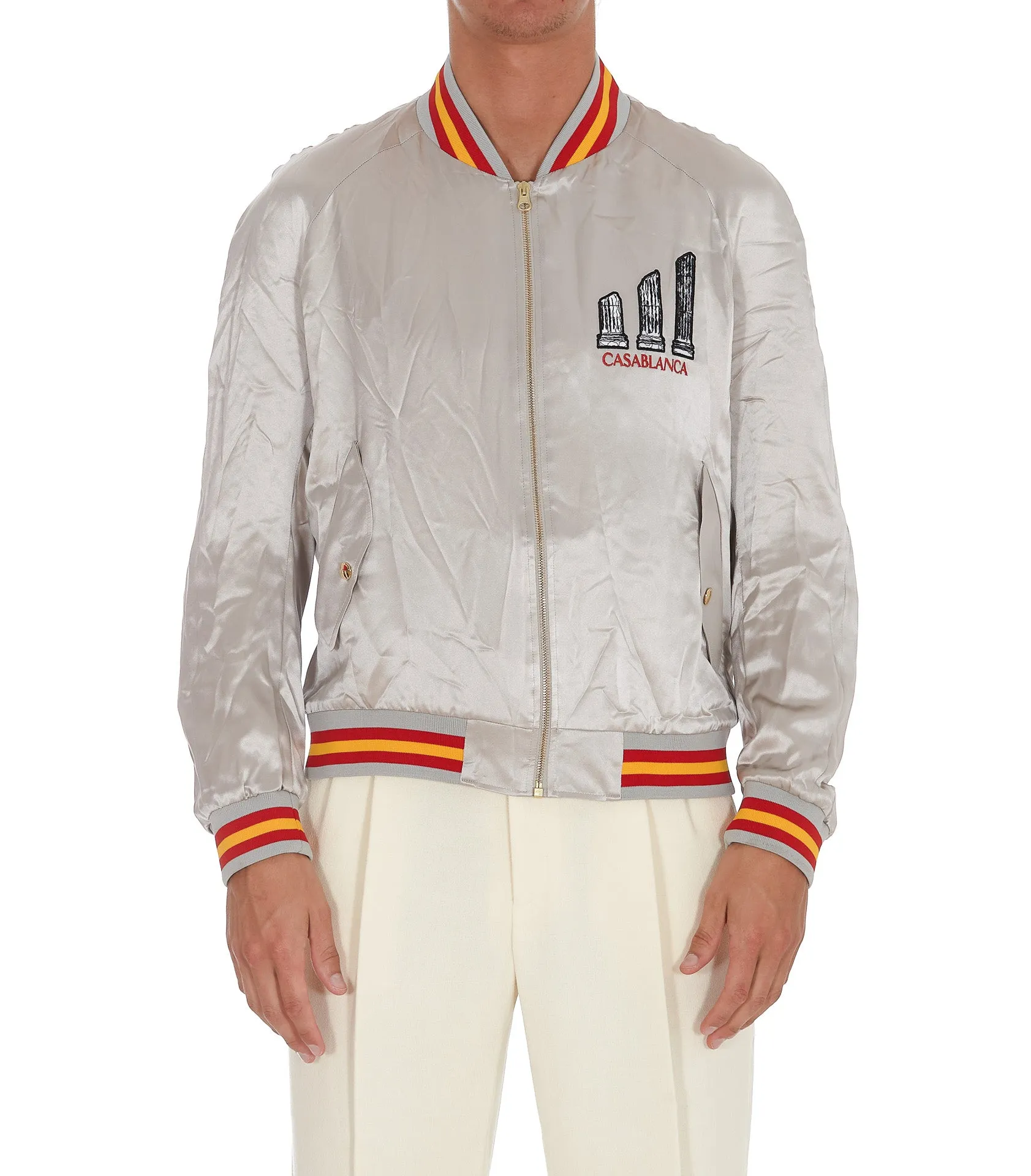 Casablanca Logo Embroidered Zipped Jacket