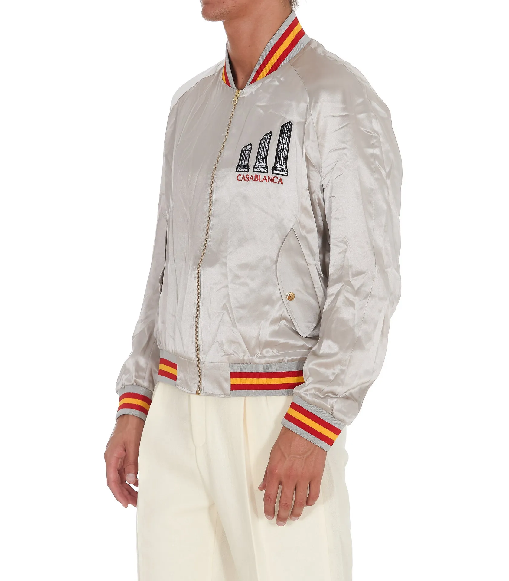 Casablanca Logo Embroidered Zipped Jacket
