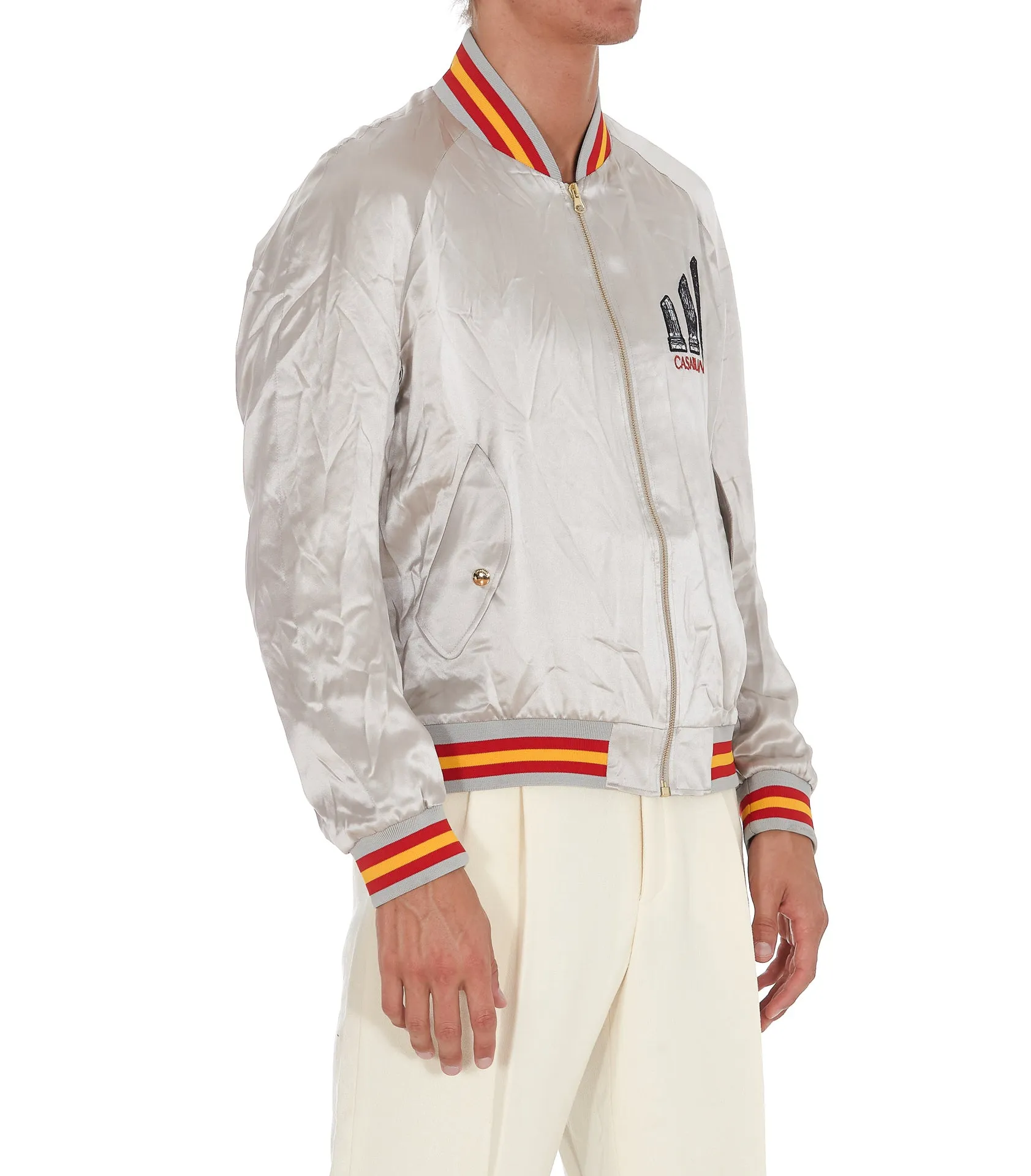 Casablanca Logo Embroidered Zipped Jacket