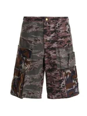 Diesel Camouflage Printed Cargo Shorts