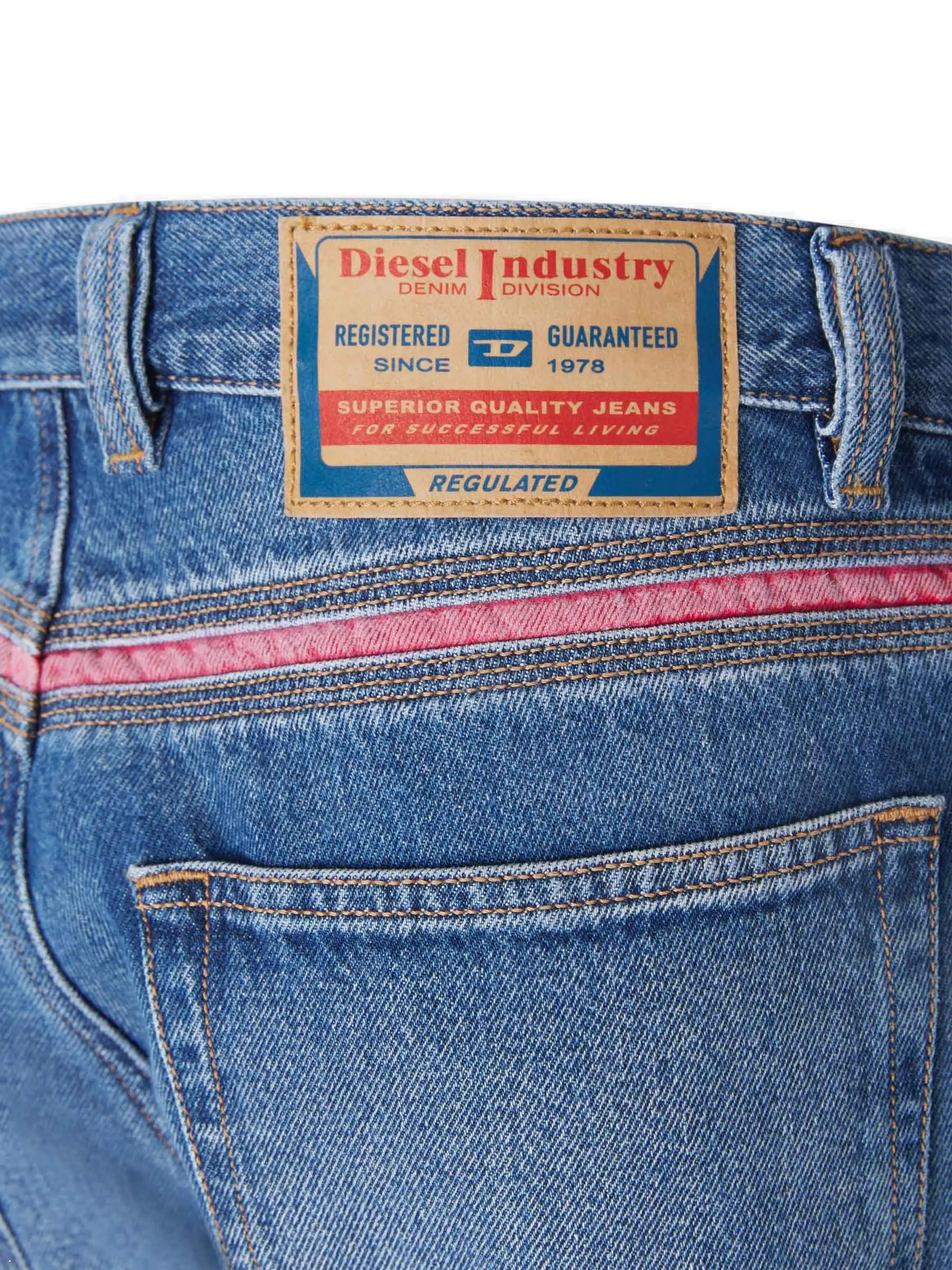 Diesel D-Mand Mid-Rise Straight Leg Jeans