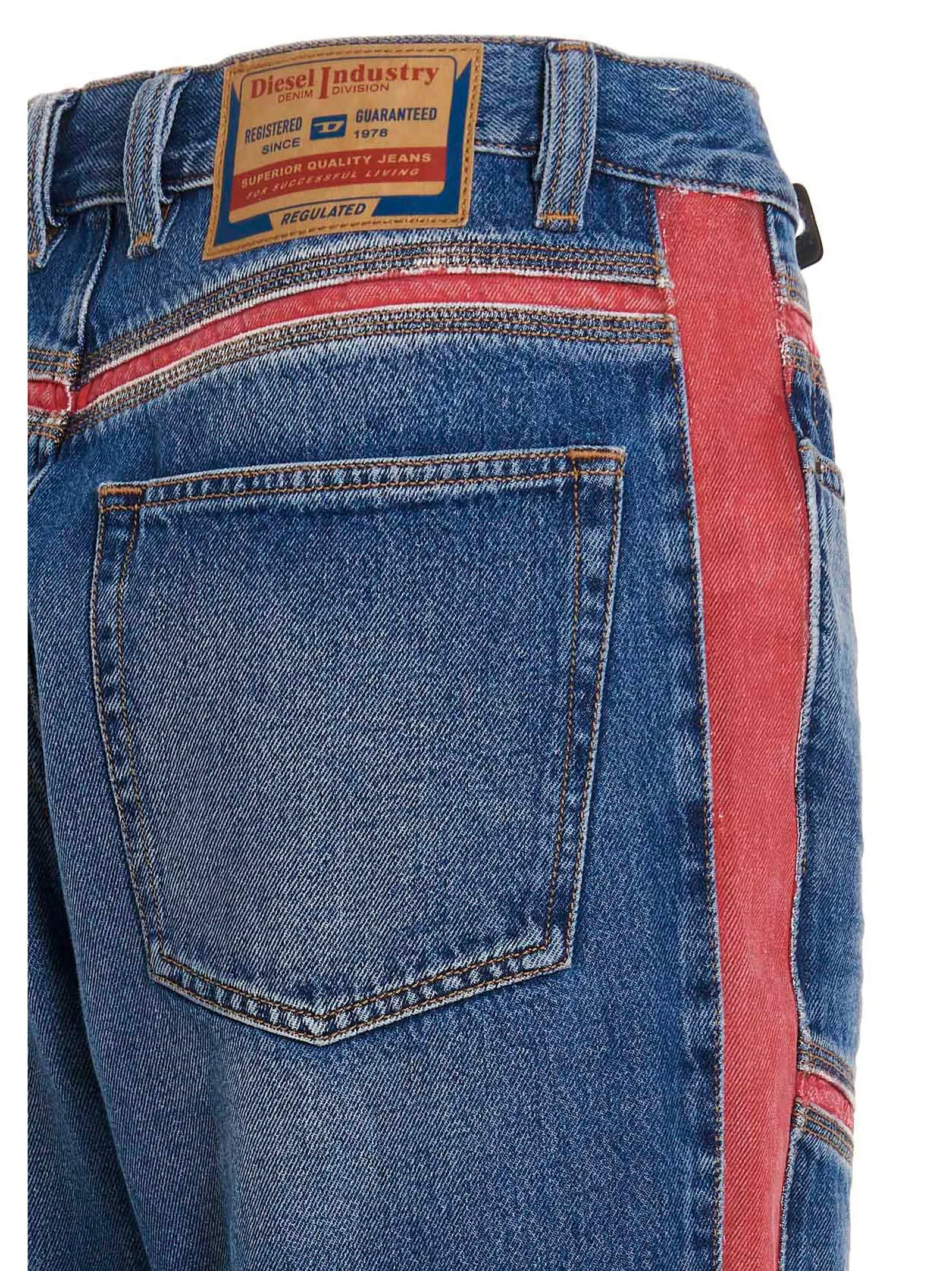 Diesel D-Mand Mid-Rise Straight Leg Jeans