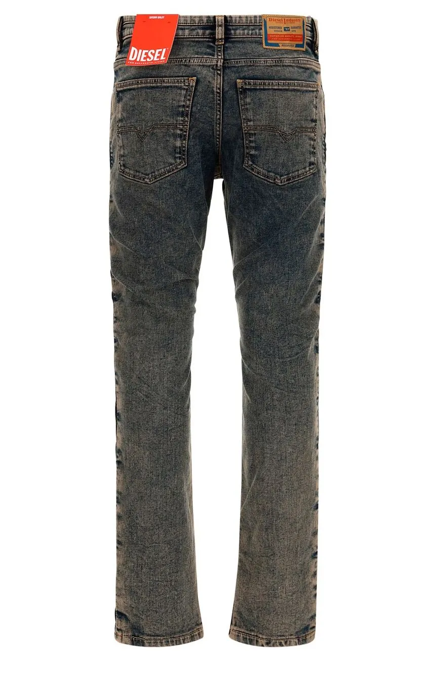 Diesel Quilted Diamond Pattern Straight-Leg Jeans