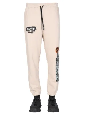 Disclaimer Logo Printed Drawstring Jogging Pants
