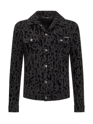 Dolce & Gabbana Animalier Print Denim Jacket