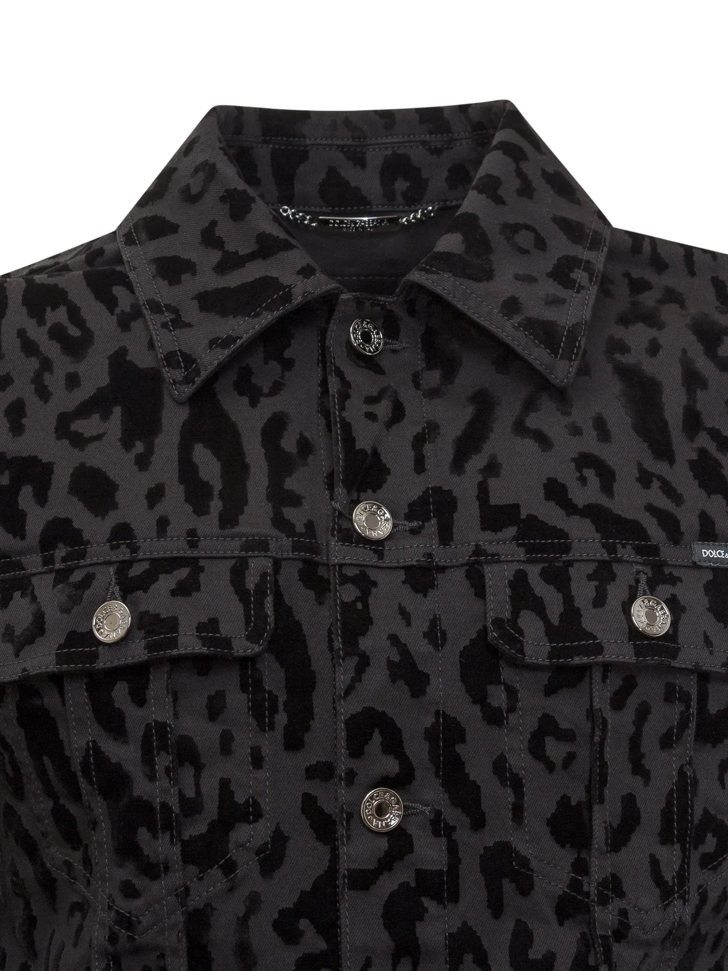 Dolce & Gabbana Animalier Print Denim Jacket