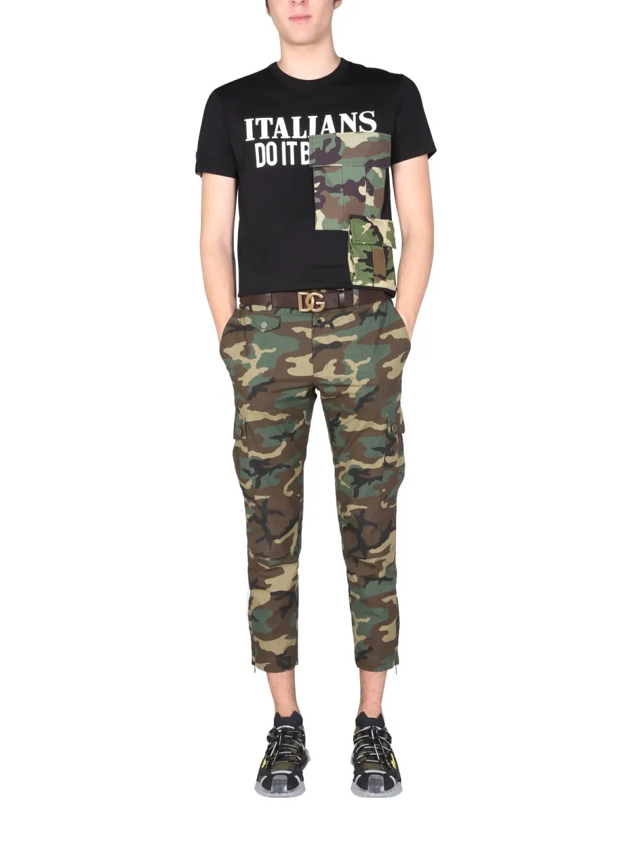 Dolce & Gabbana Camouflage Patched T-Shirt