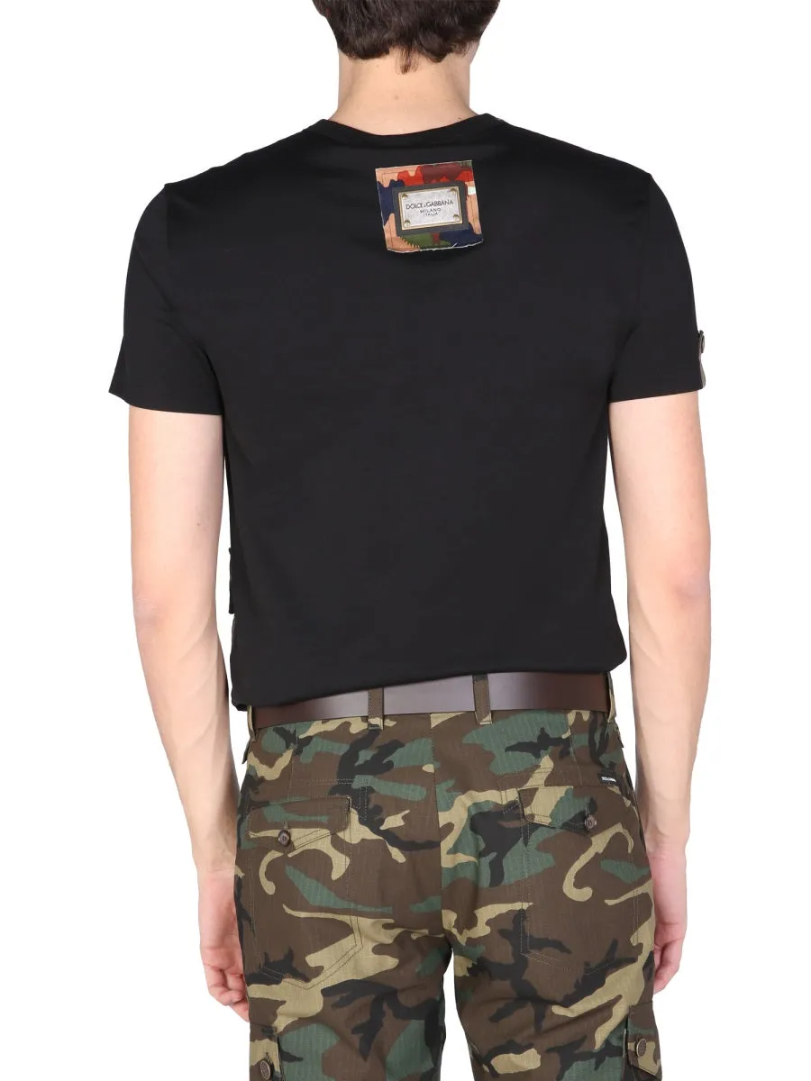 Dolce & Gabbana Camouflage Patched T-Shirt
