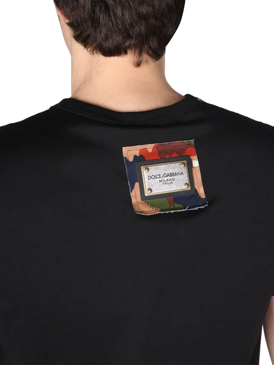 Dolce & Gabbana Camouflage Patched T-Shirt