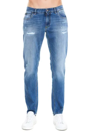 Dolce & Gabbana Distressed Regular-Fit Stretch Jeans