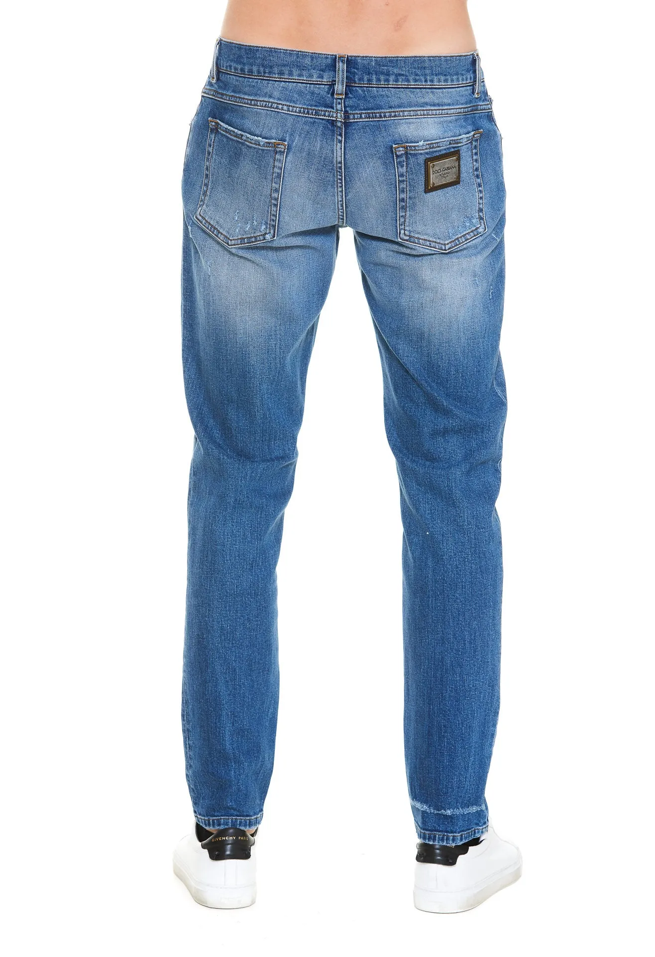 Dolce & Gabbana Distressed Regular-Fit Stretch Jeans