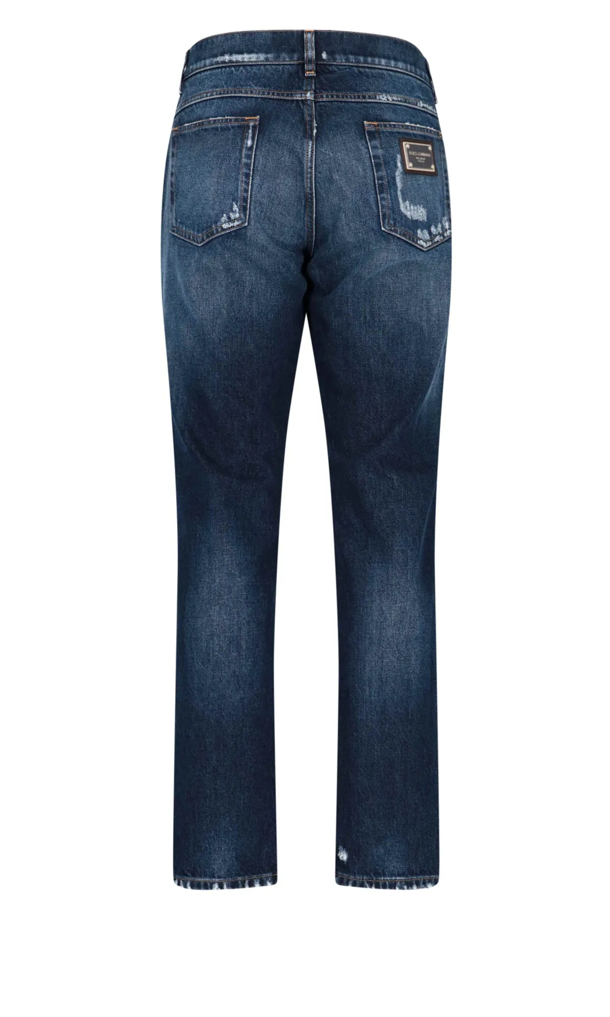 Dolce & Gabbana Distressed Straight-Leg Jeans