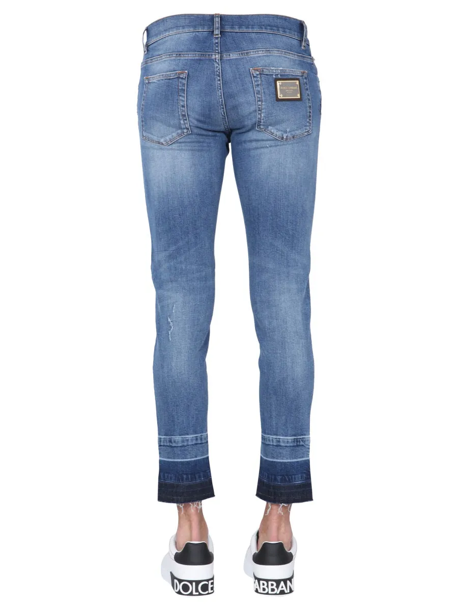 Dolce & Gabbana Distressed Straight-Leg Jeans