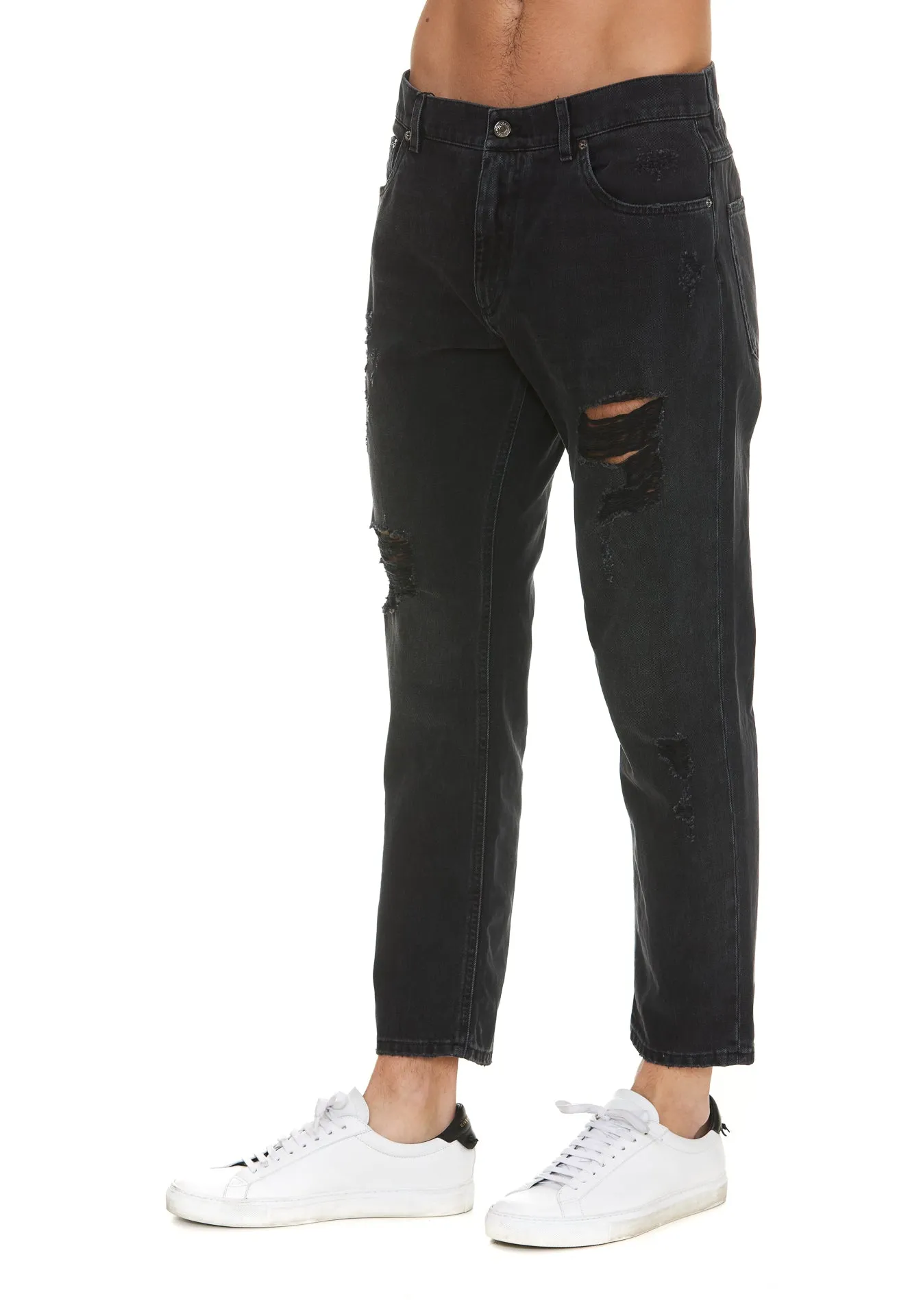 Dolce & Gabbana Distressed Straight Leg Jeans