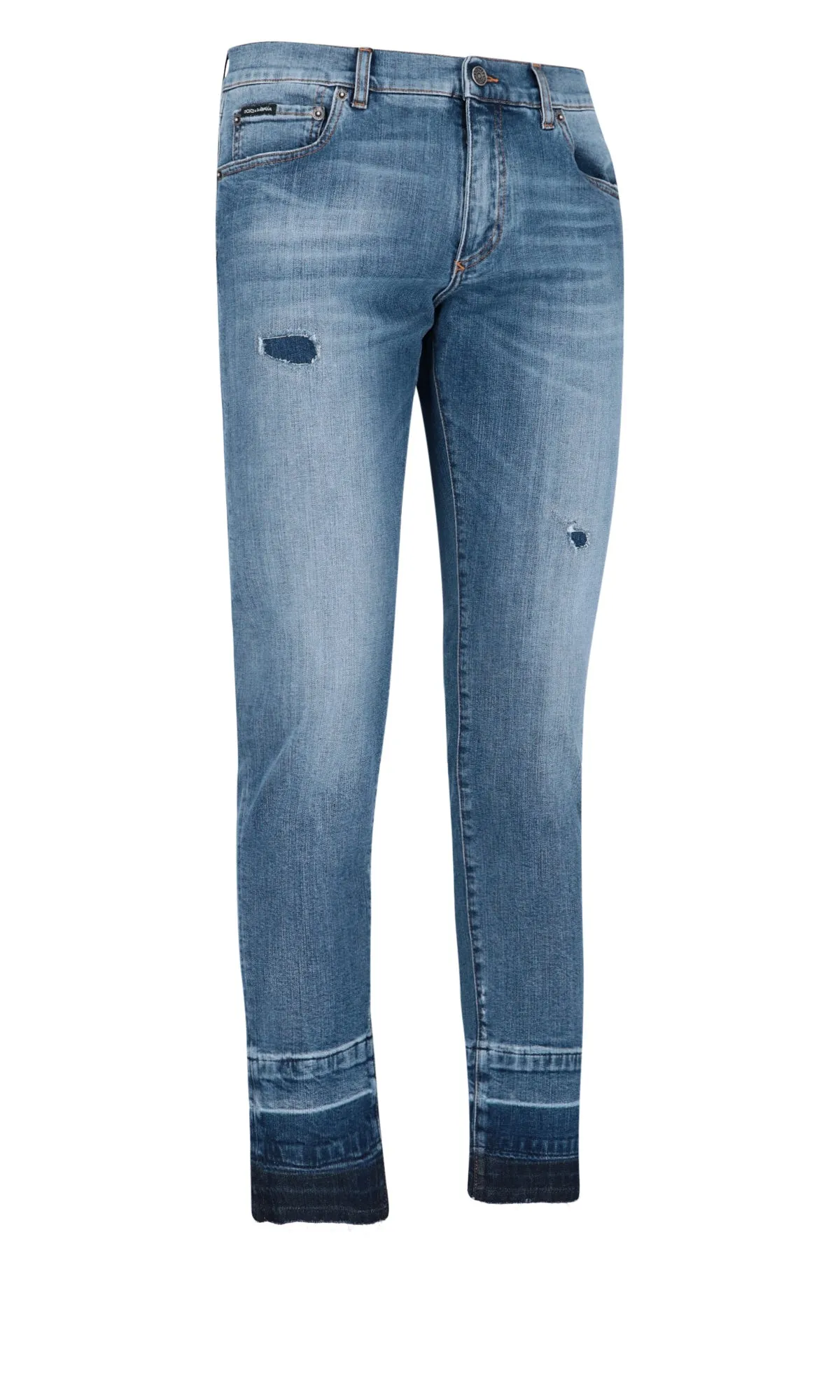 Dolce & Gabbana Distressed Straight-Leg Jeans