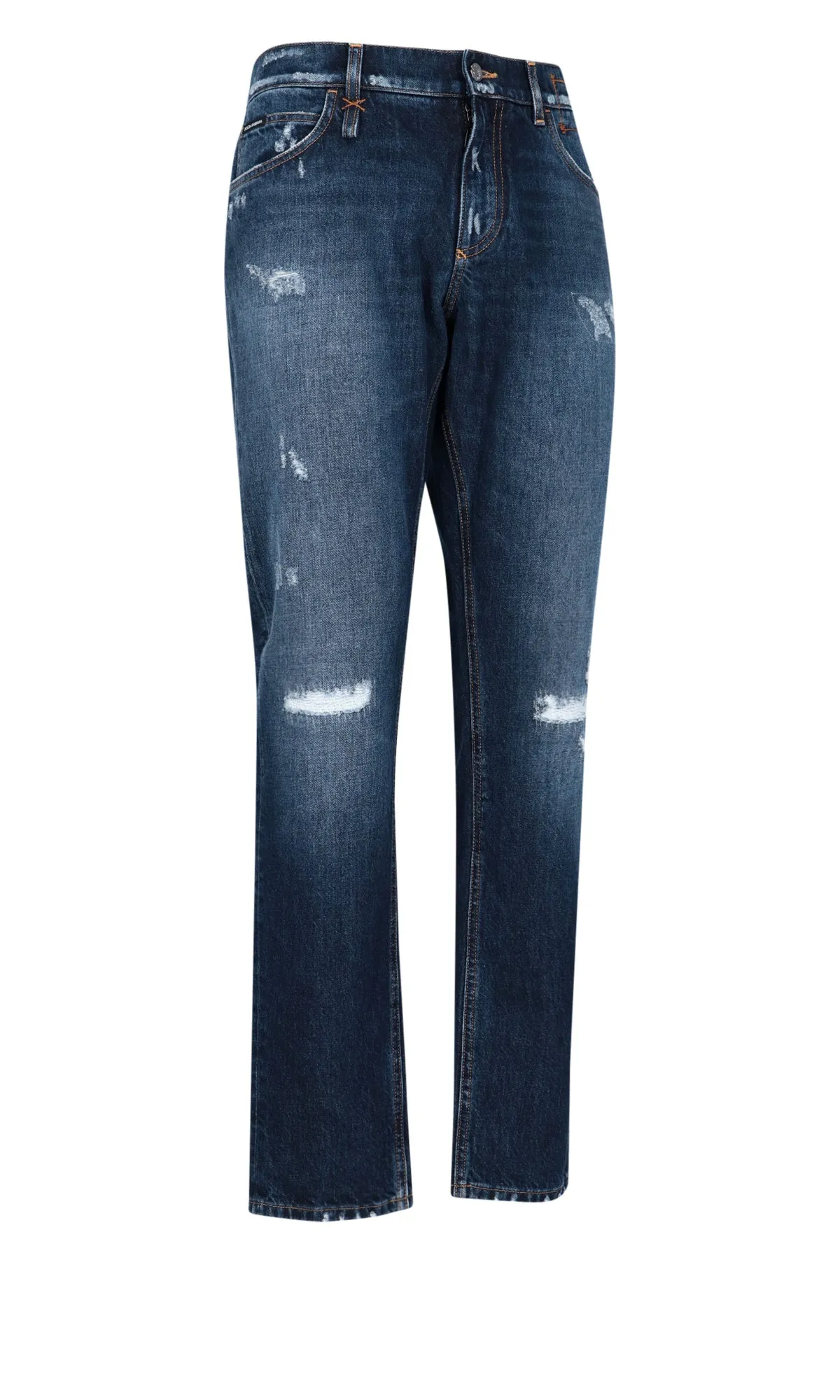 Dolce & Gabbana Distressed Straight-Leg Jeans