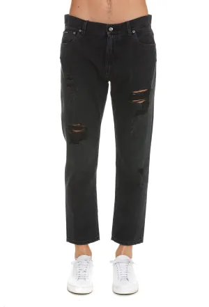 Dolce & Gabbana Distressed Straight Leg Jeans