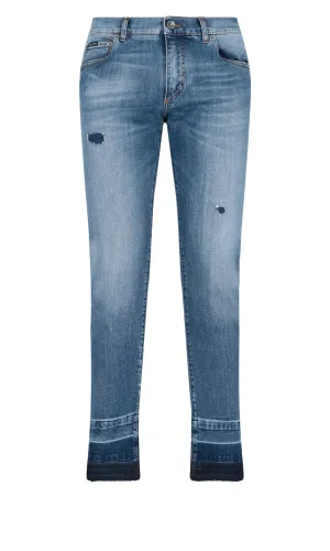 Dolce & Gabbana Distressed Straight-Leg Jeans