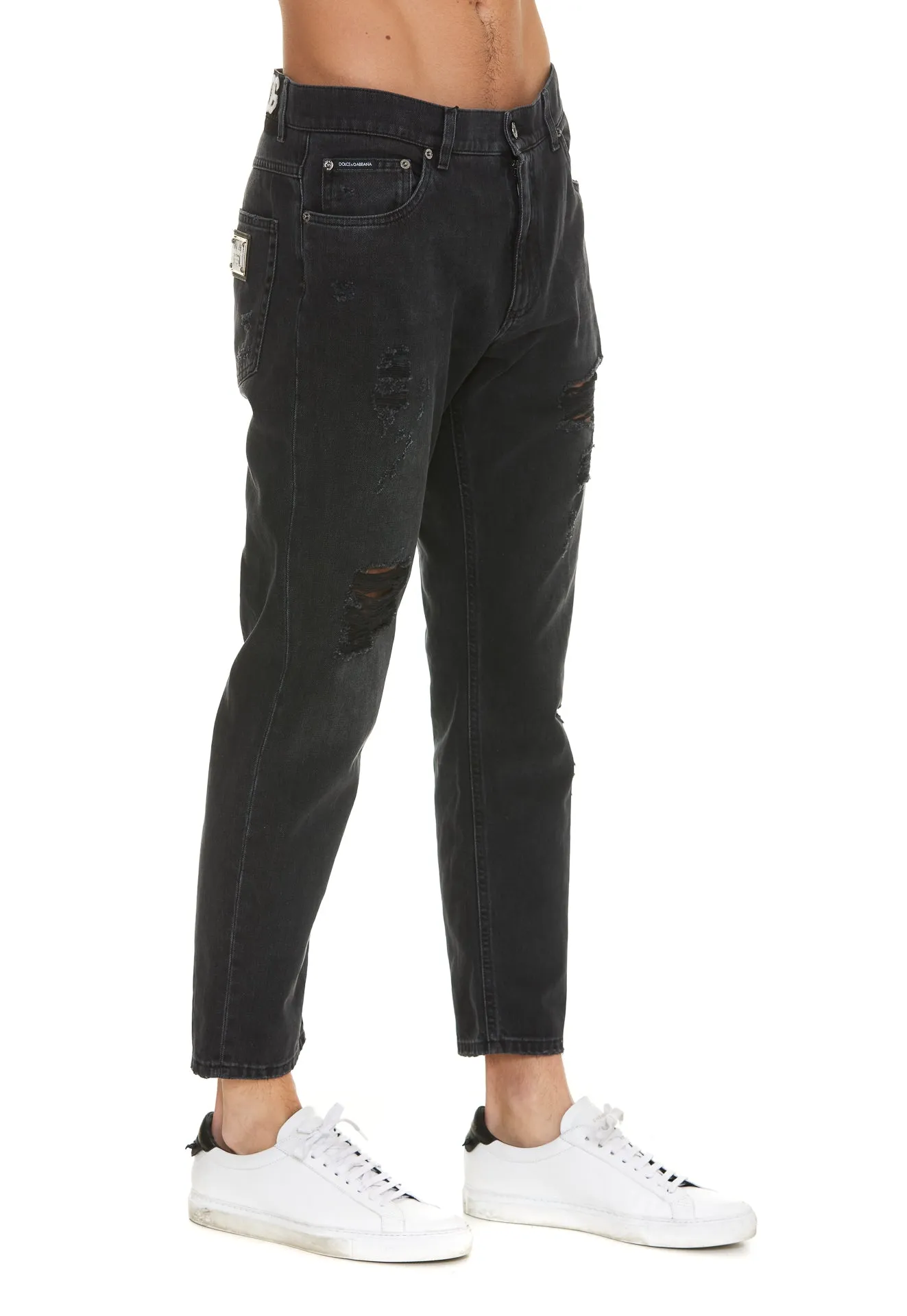 Dolce & Gabbana Distressed Straight Leg Jeans