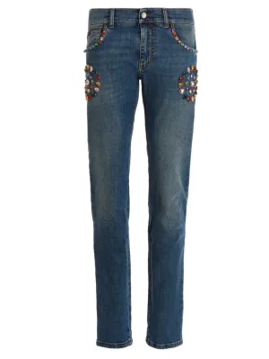 Dolce & Gabbana Embellished Skinny Fit Jeans