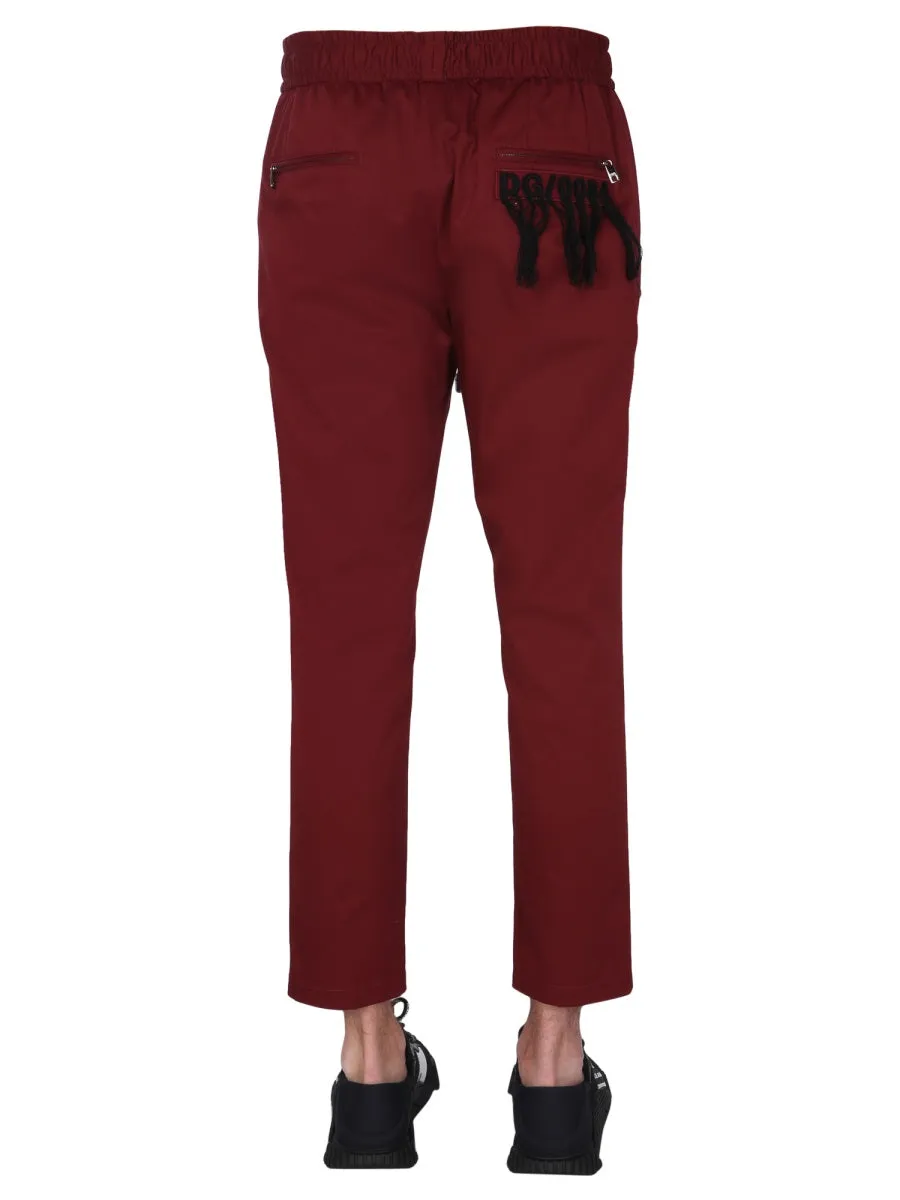 Dolce & Gabbana Fringed-Logo Drawstring Track Pants