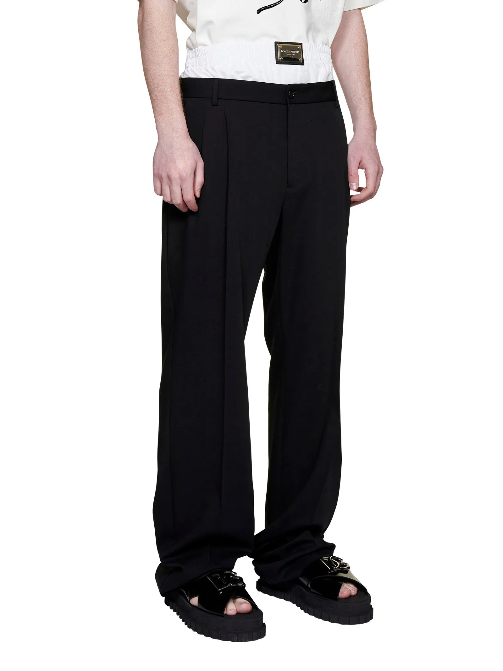 Dolce & Gabbana Layered Waist Tailored Trousers