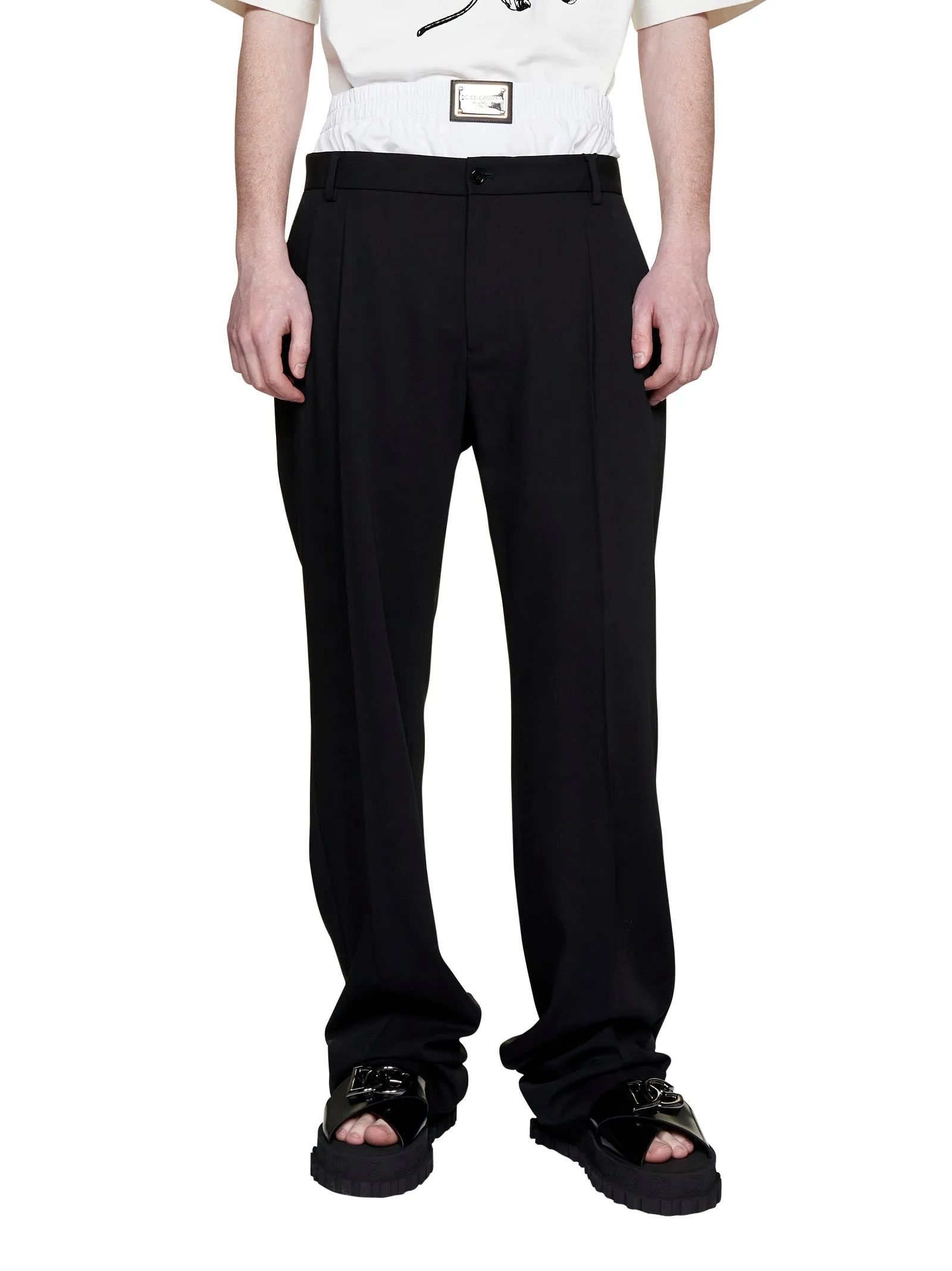 Dolce & Gabbana Layered Waist Tailored Trousers