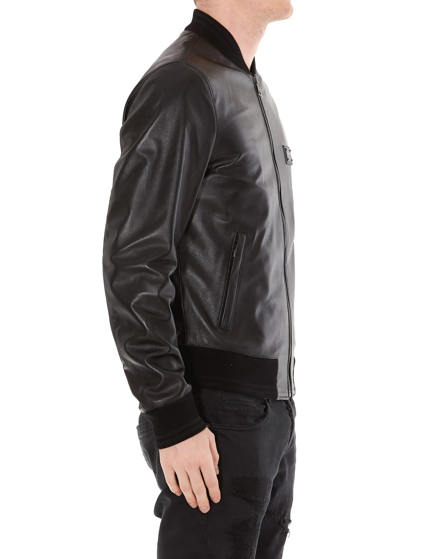 Dolce & Gabbana Leather Bomber Jacket