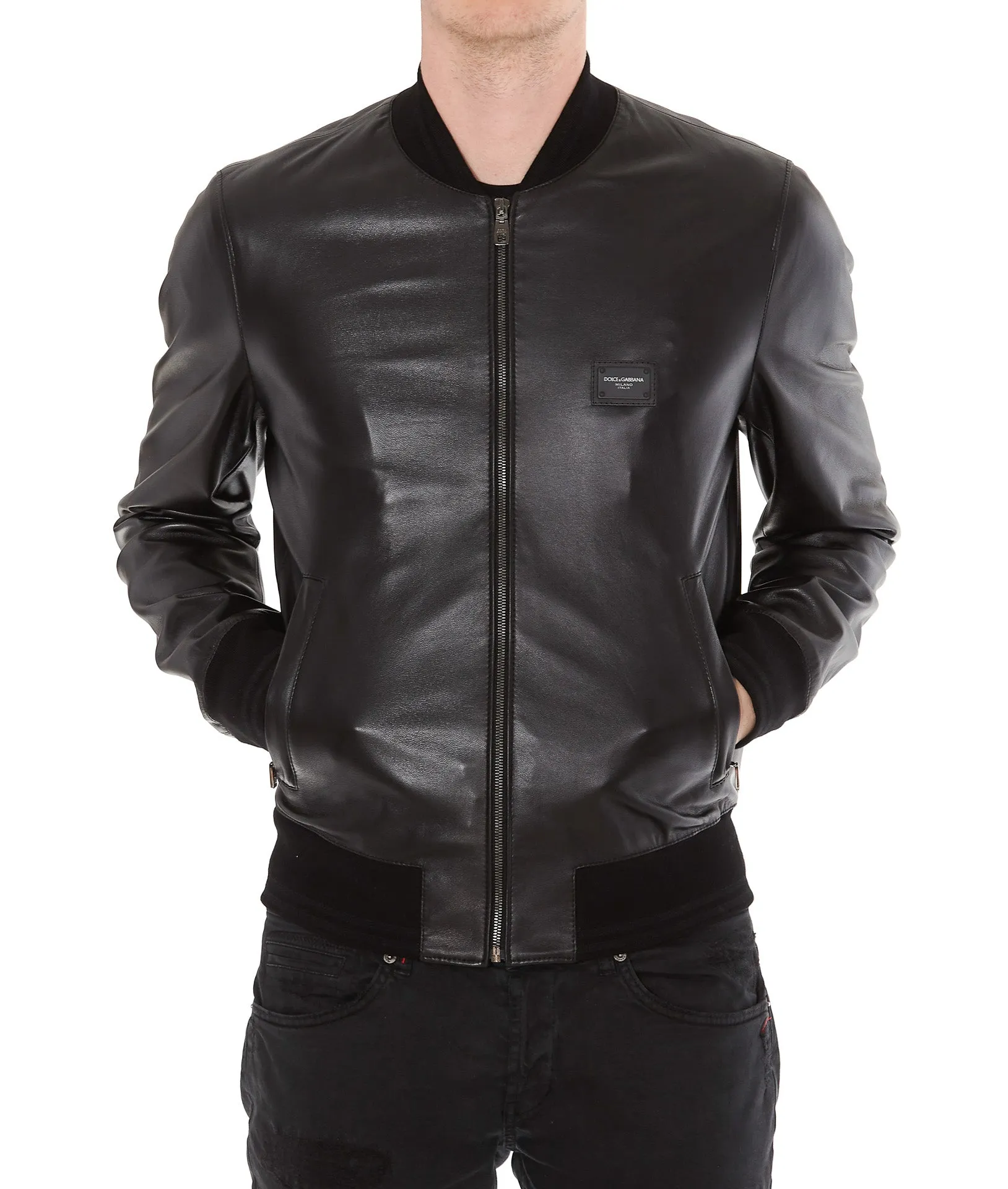 Dolce & Gabbana Leather Bomber Jacket