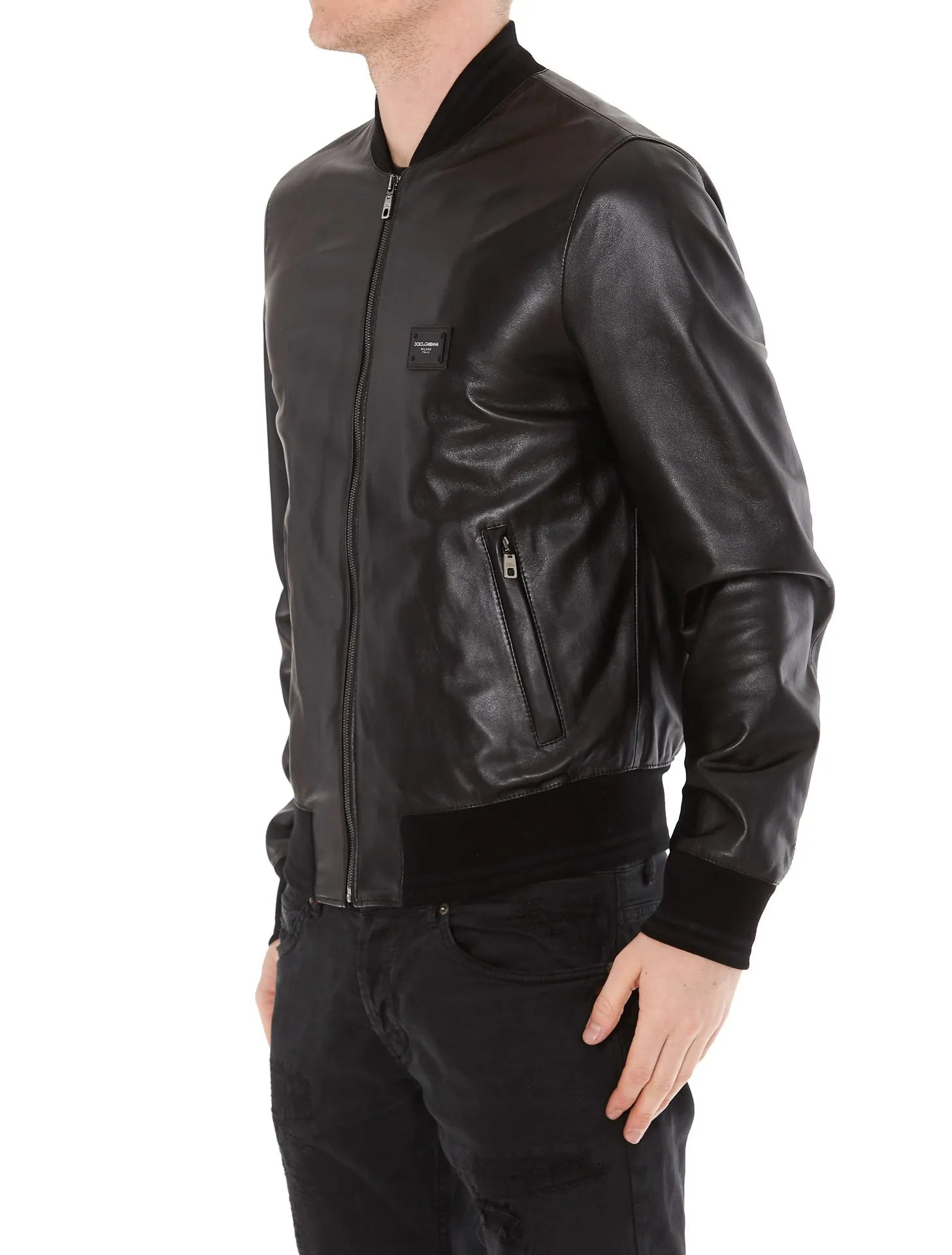 Dolce & Gabbana Leather Bomber Jacket