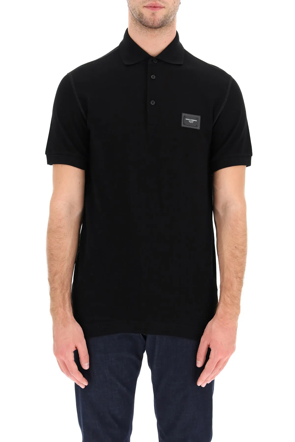Dolce & Gabbana Logo Patch Polo Shirt