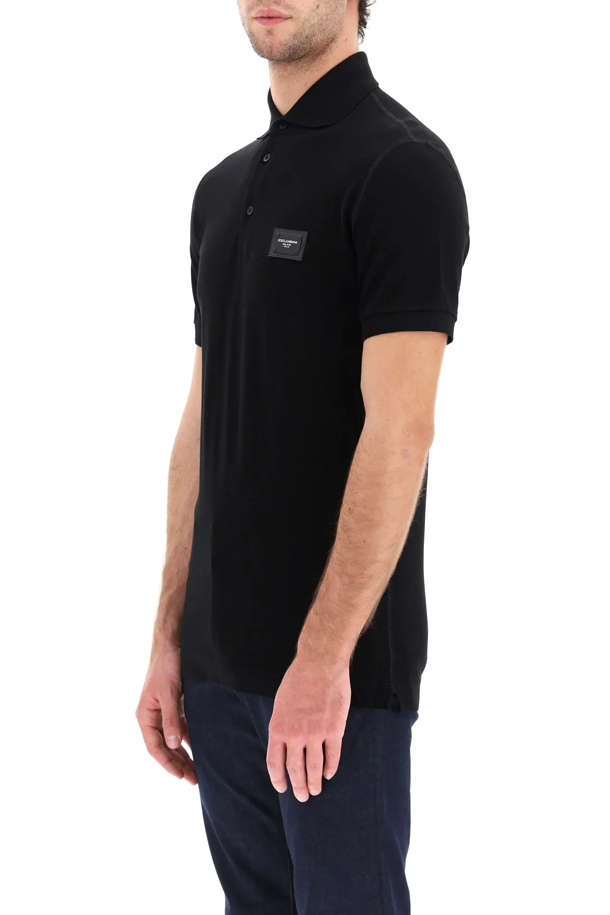 Dolce & Gabbana Logo Patch Polo Shirt