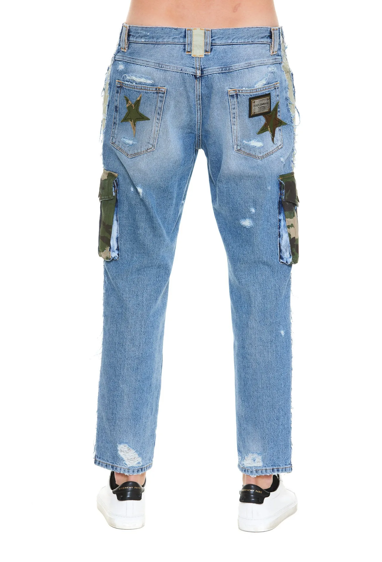 Dolce & Gabbana Loose Fit Rips Cargo Jeans