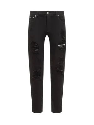 Dolce & Gabbana Mid-Rise Distressed Jeans