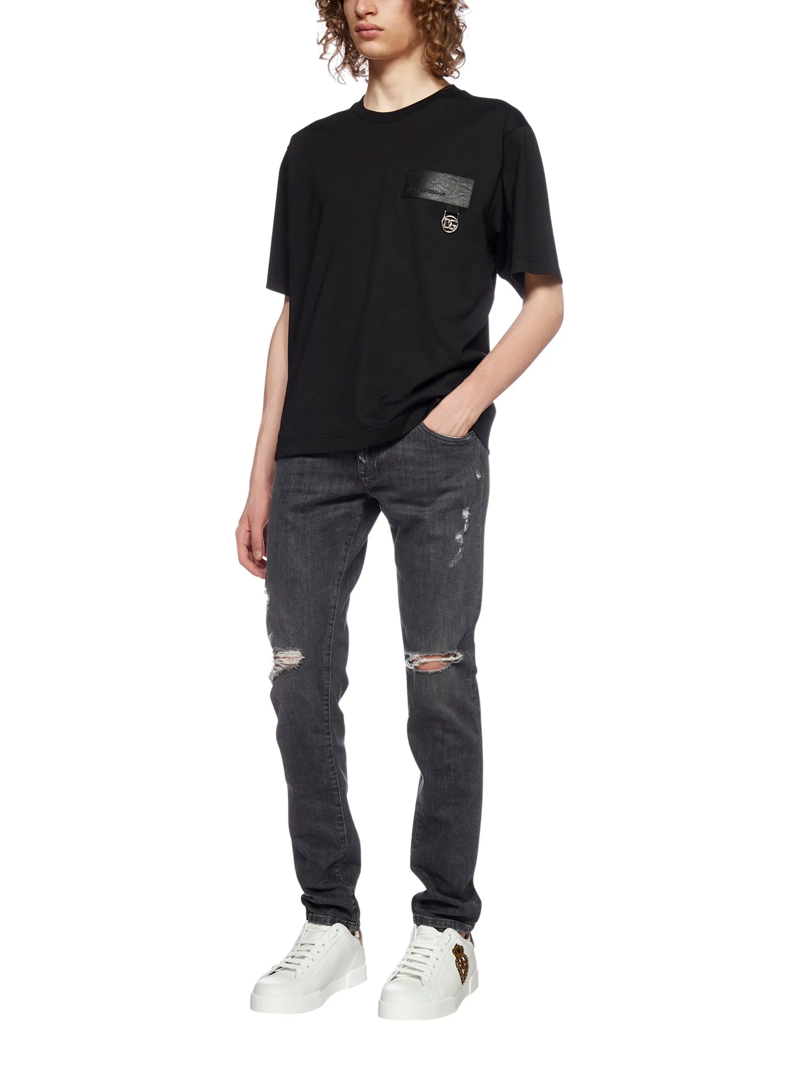Dolce & Gabbana Ripped Skinny Leg Jeans