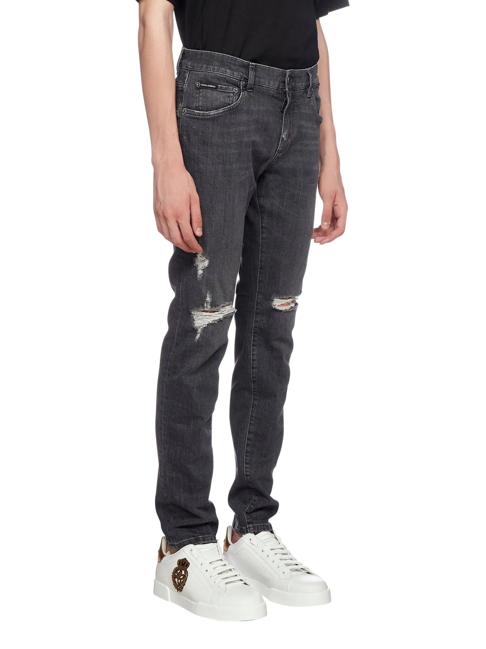 Dolce & Gabbana Ripped Skinny Leg Jeans