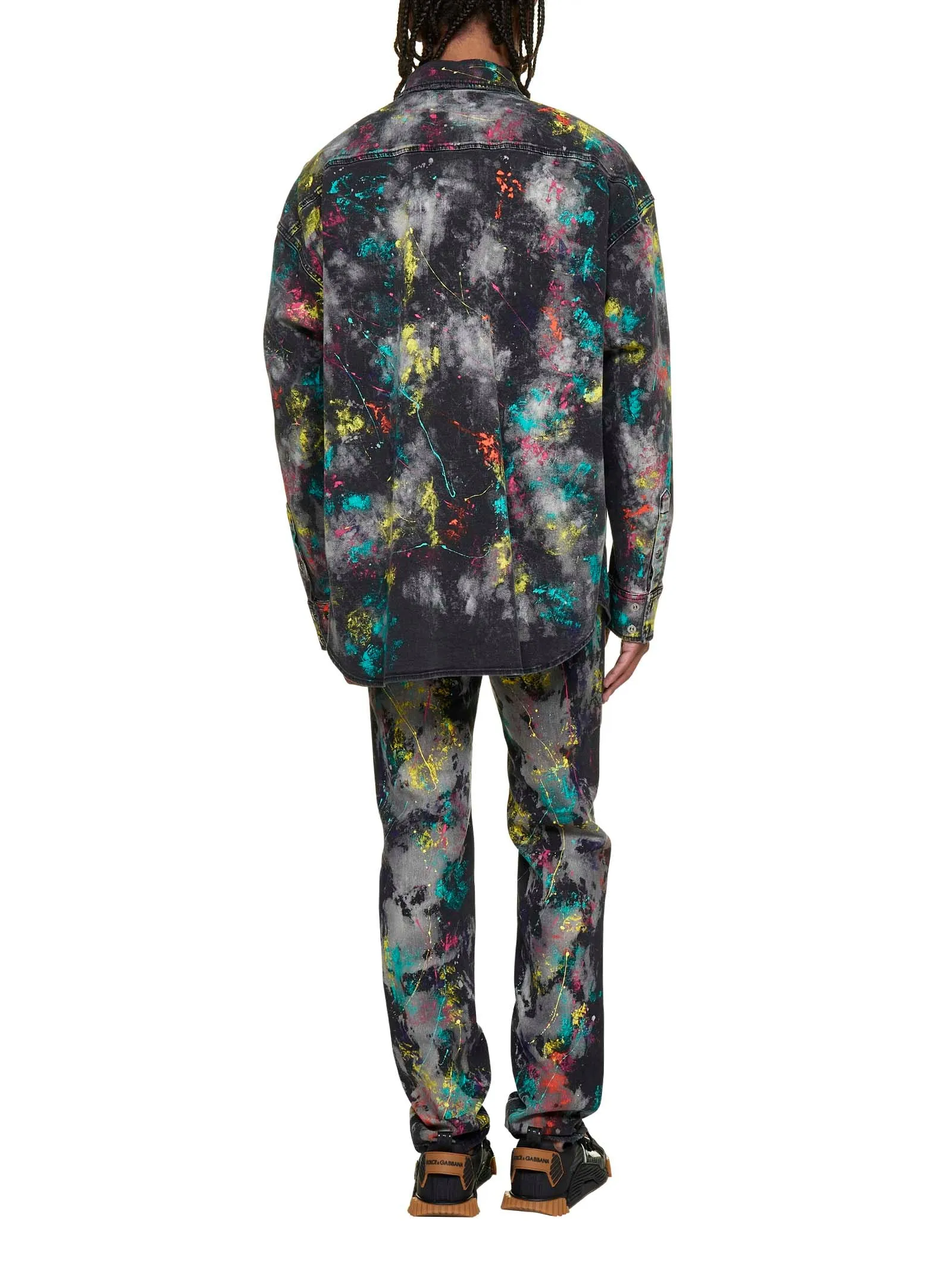 Dolce & Gabbana Slim-Fit Marbled Print Stretched Jeans